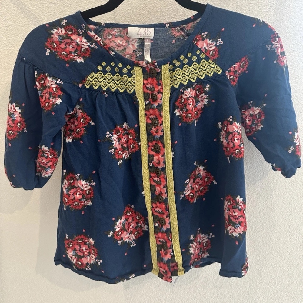 Matilda Jane 3/4ths Sleeve Floral Top Girls 8